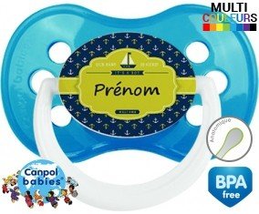 Couleur marin + prénom: Sucette Anatomique-su7.fr