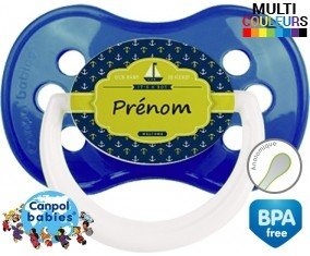Couleur marin + prénom: Sucette Anatomique-su7.fr