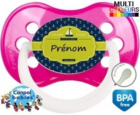 Couleur marin + prénom: Sucette Anatomique-su7.fr