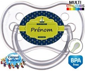 Couleur marin + prénom: Sucette Anatomique-su7.fr