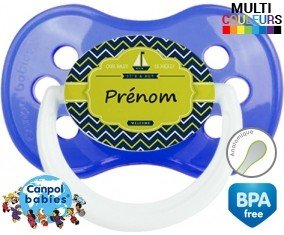 Tetine Matelot marin + prénom embout Anatomique personnalisée