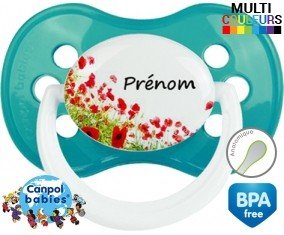 Coquelicot + prénom: Sucette Anatomique-su7.fr