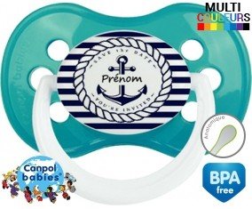 Marine rayée + prénom: Sucette Anatomique-su7.fr