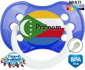 Drapeau comores + prénom: Sucette Anatomique-su7.fr