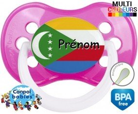 Drapeau comores + prénom: Sucette Anatomique-su7.fr