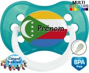 Drapeau comores + prénom: Sucette Anatomique-su7.fr