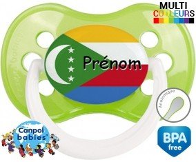 Drapeau comores + prénom: Sucette Anatomique-su7.fr