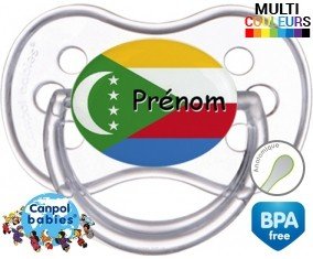 Drapeau comores + prénom: Sucette Anatomique-su7.fr