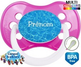Motif piscine + prénom: Sucette Anatomique-su7.fr