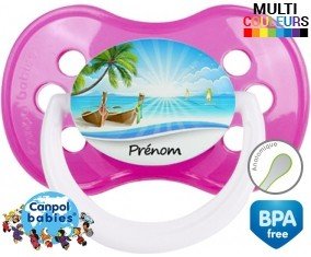 Vacances plage + prénom: Sucette Anatomique-su7.fr