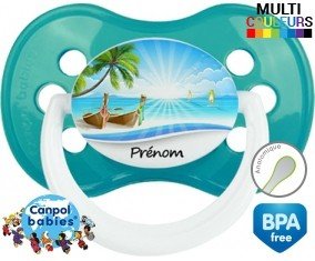 Vacances plage + prénom: Sucette Anatomique-su7.fr