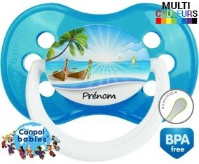 Vacances plage + prénom: Sucette Anatomique-su7.fr