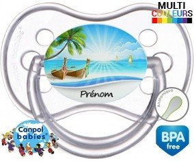 Vacances plage + prénom: Sucette Anatomique-su7.fr