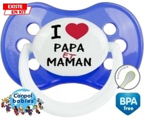 Tetine I love papa et maman embout Anatomique personnalisée