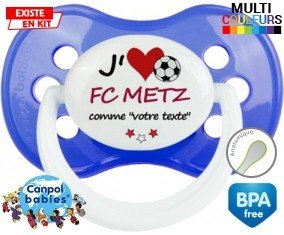 J'aime fc metz + prénom : Sucette Anatomique personnalisée